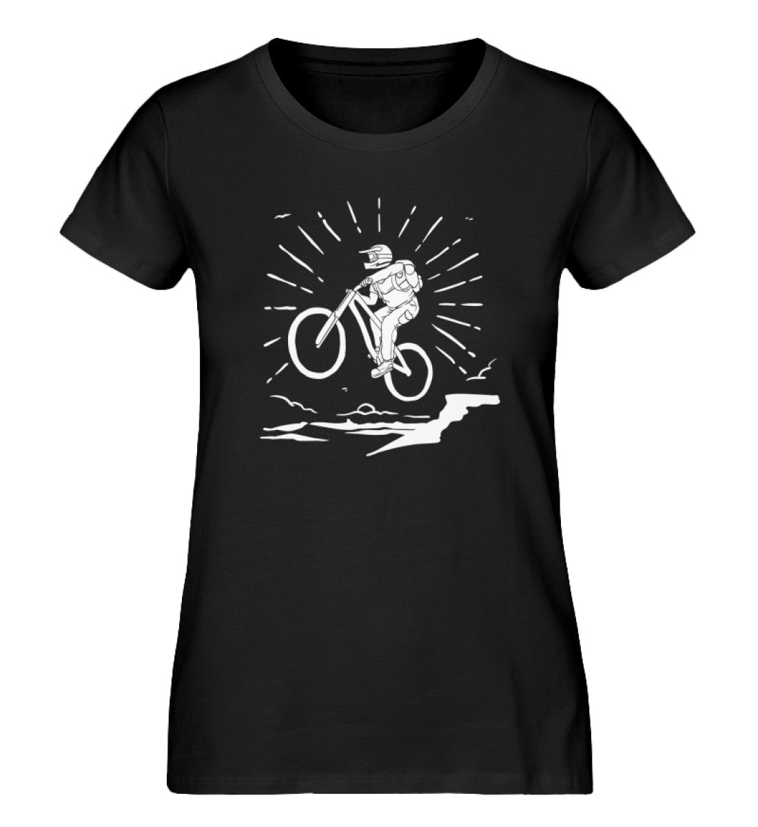 Mountainbiken - Damen Organic T-Shirt mountainbike Schwarz