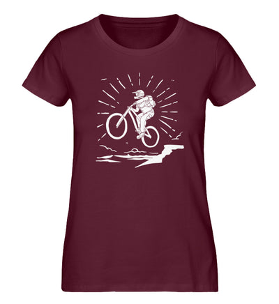 Mountainbiken - Damen Organic T-Shirt mountainbike Weinrot