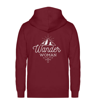 Wander Woman - Unisex Premium Organic Sweatjacke wandern Weinrot