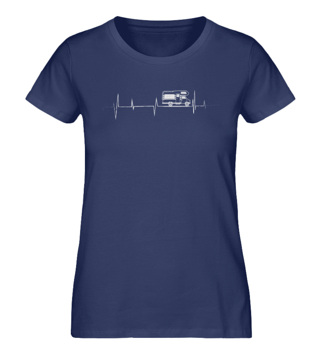 Herzschlag Wohnmobil - Damen Organic T-Shirt camping Navyblau