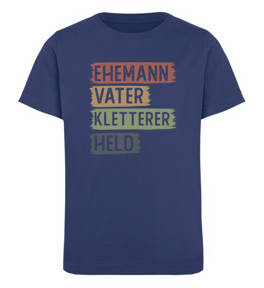 Ehemann, Vater, Kletterer, Held - Kinder Premium Organic T-Shirt klettern Navyblau