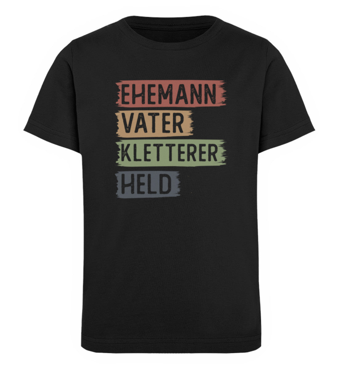 Ehemann, Vater, Kletterer, Held - Kinder Premium Organic T-Shirt klettern Schwarz