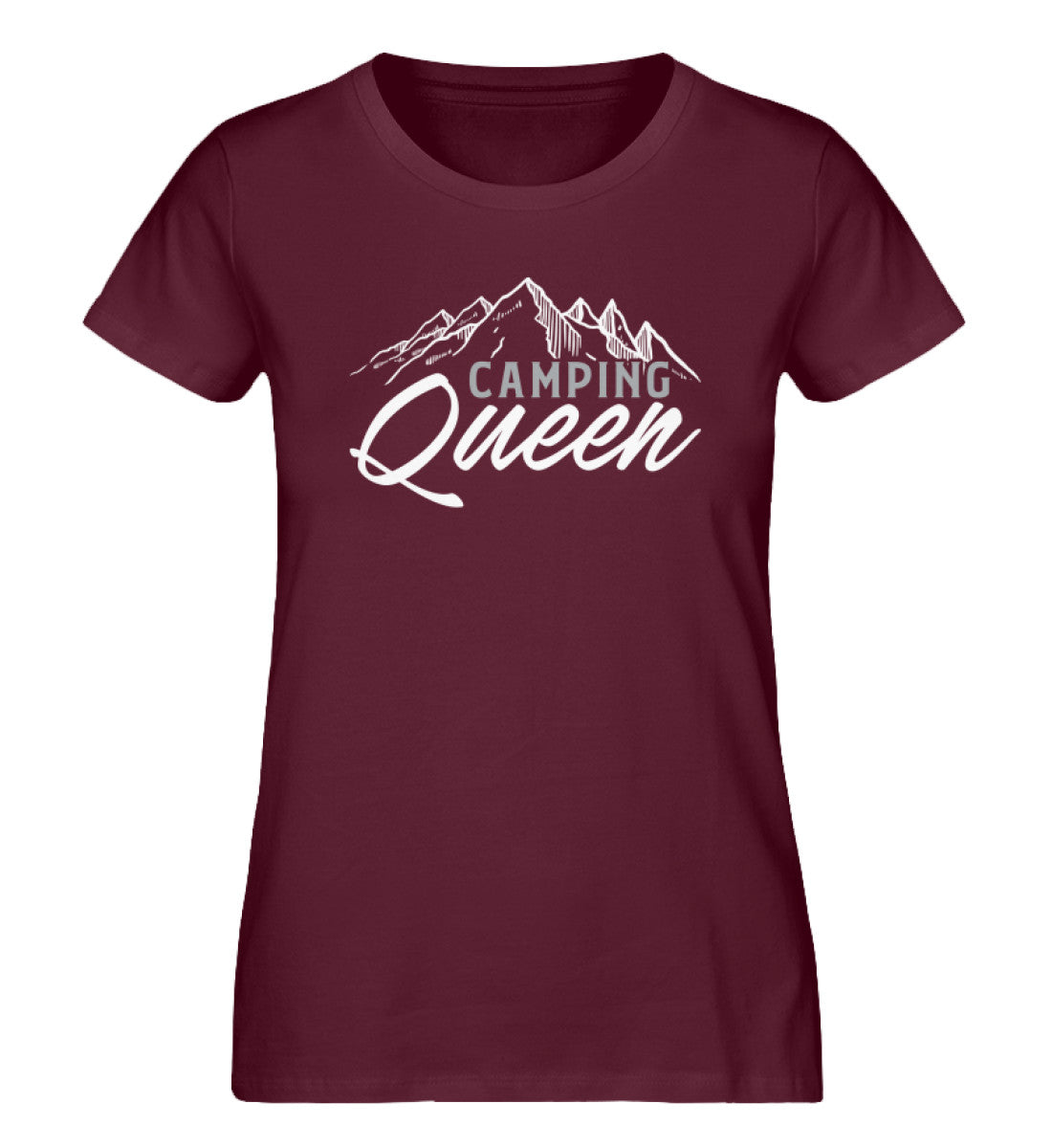 Camping Queen - Damen Organic T-Shirt camping Weinrot