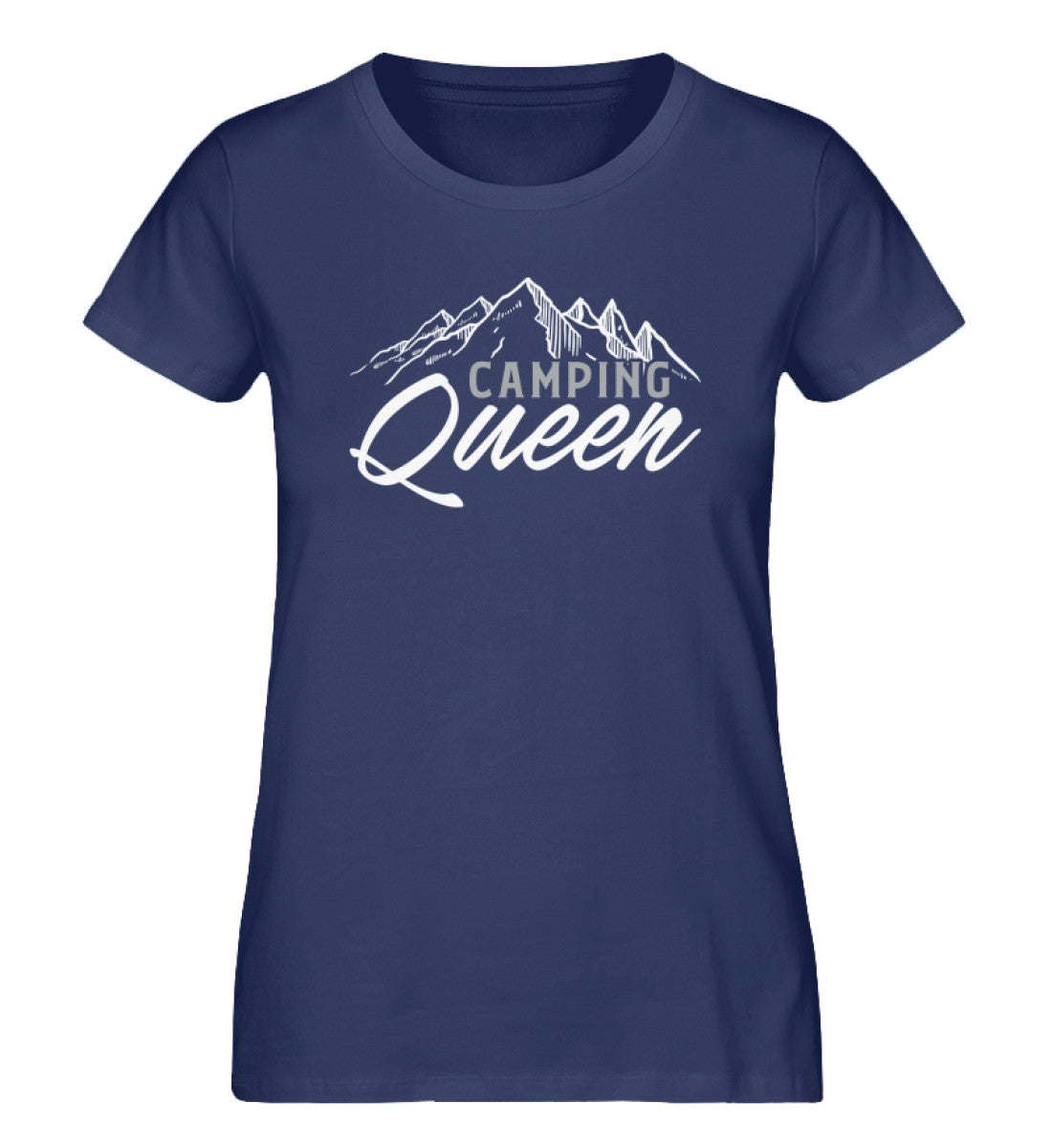 Camping Queen - Damen Organic T-Shirt camping Navyblau
