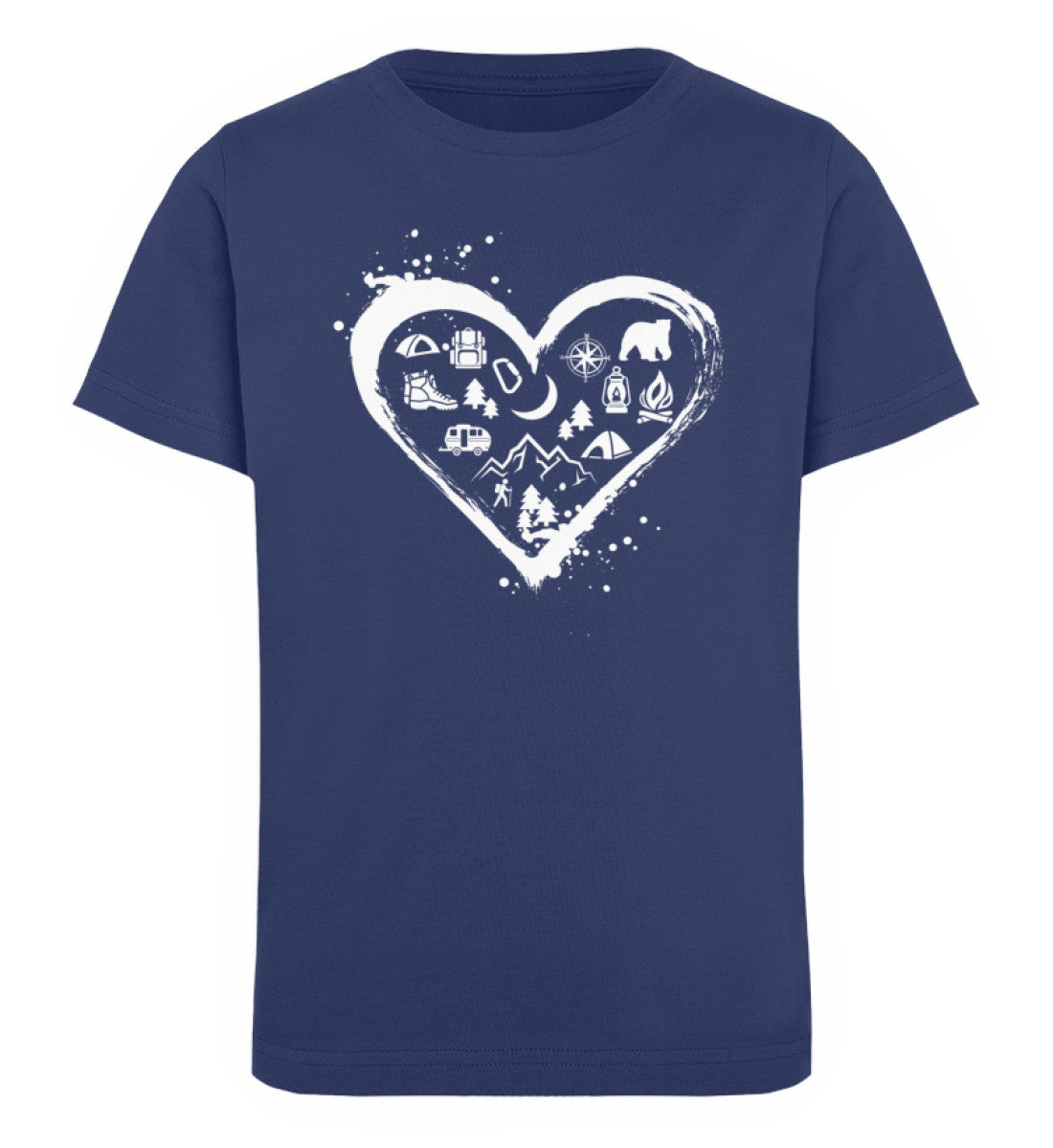 Abenteurer im Herzen - Kinder Premium Organic T-Shirt camping wandern Navyblau