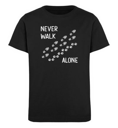 Never walk alone - Kinder Premium Organic T-Shirt wandern Schwarz