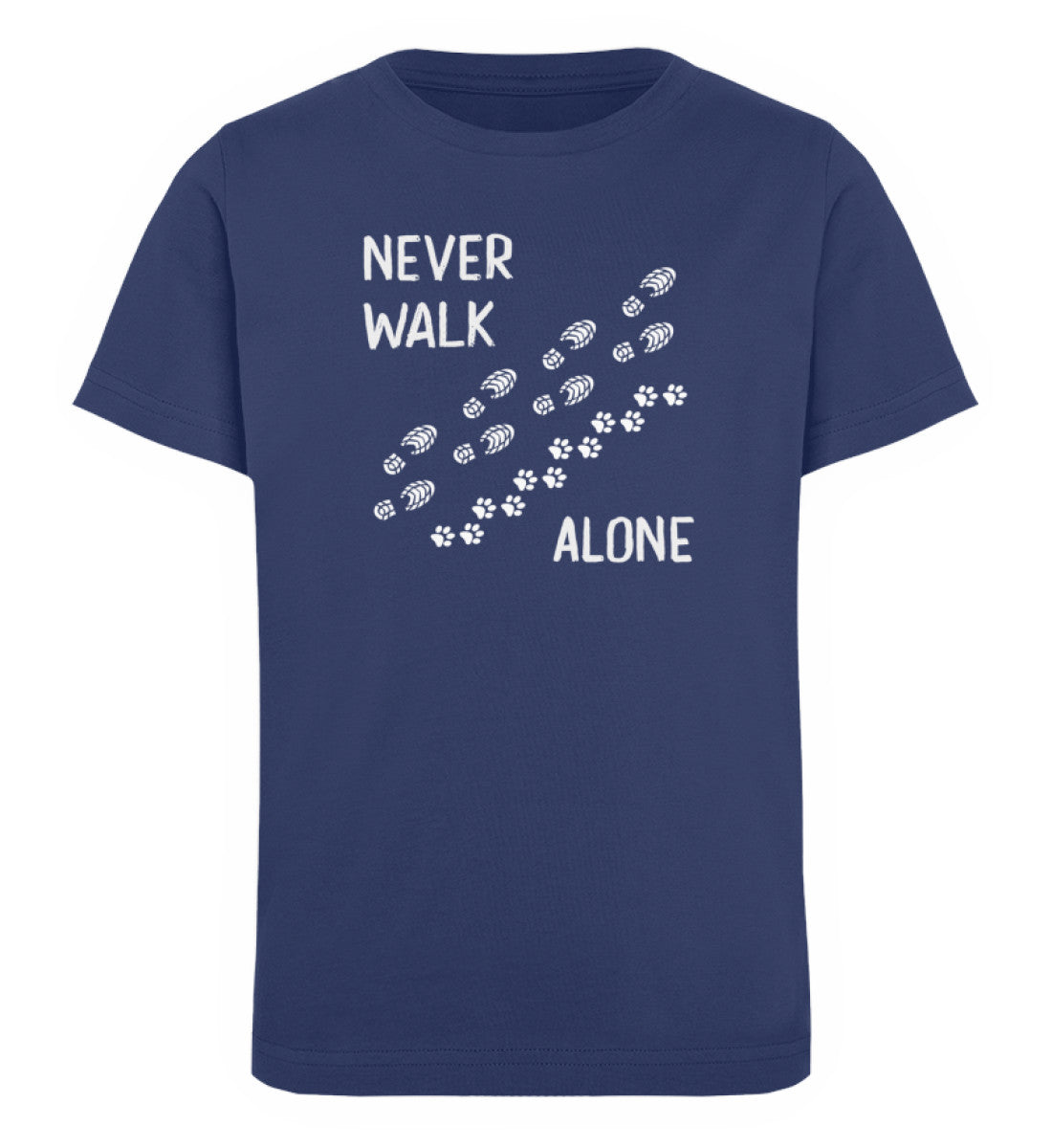 Never walk alone - Kinder Premium Organic T-Shirt wandern Navyblau