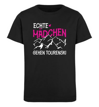Echte Mädchen gehen Tourenski - Kinder Premium Organic T-Shirt Schwarz