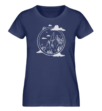 Bergnomade - Damen Organic T-Shirt berge wandern Navyblau
