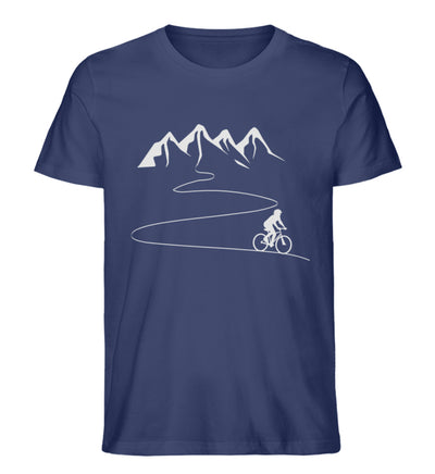 Bergab Mountainbiken - Herren Organic T-Shirt mountainbike Navyblau