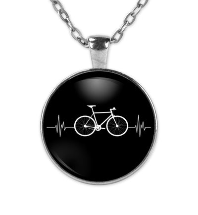Fahrrad Herzschlag - Halskette mit Anhänger fahrrad mountainbike Silber