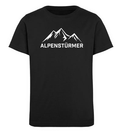 Alpenstürmer - Kinder Premium Organic T-Shirt berge wandern Schwarz