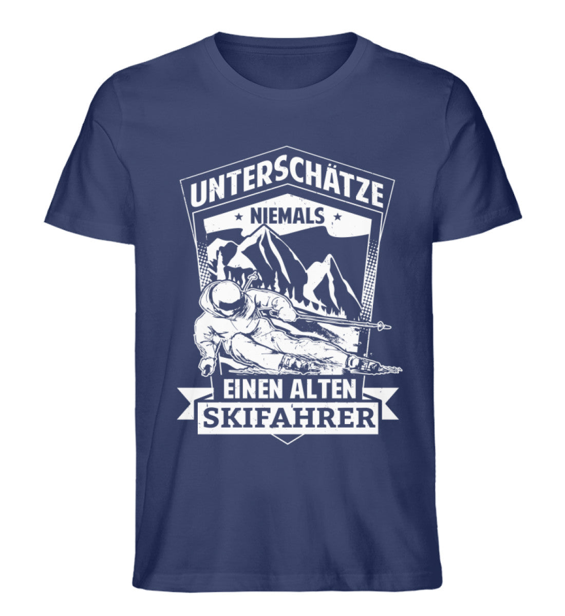 Unterschätze niemals nen alten Skifahrer - Herren Organic T-Shirt-BERGLUST