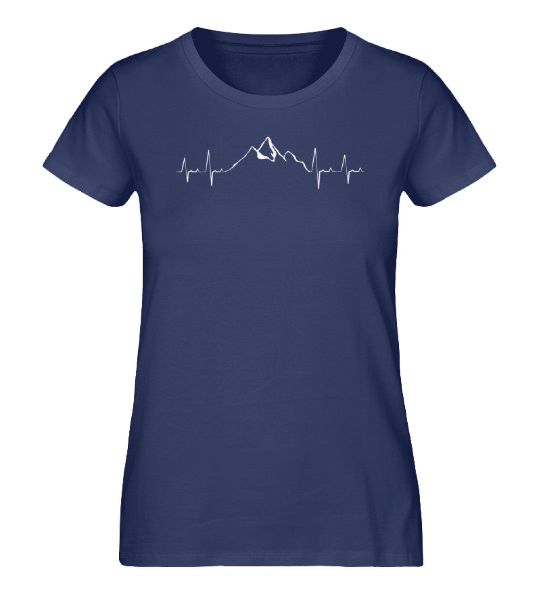 Herzschlag Berge - Damen Premium Organic T-Shirt berge klettern wandern Navyblau