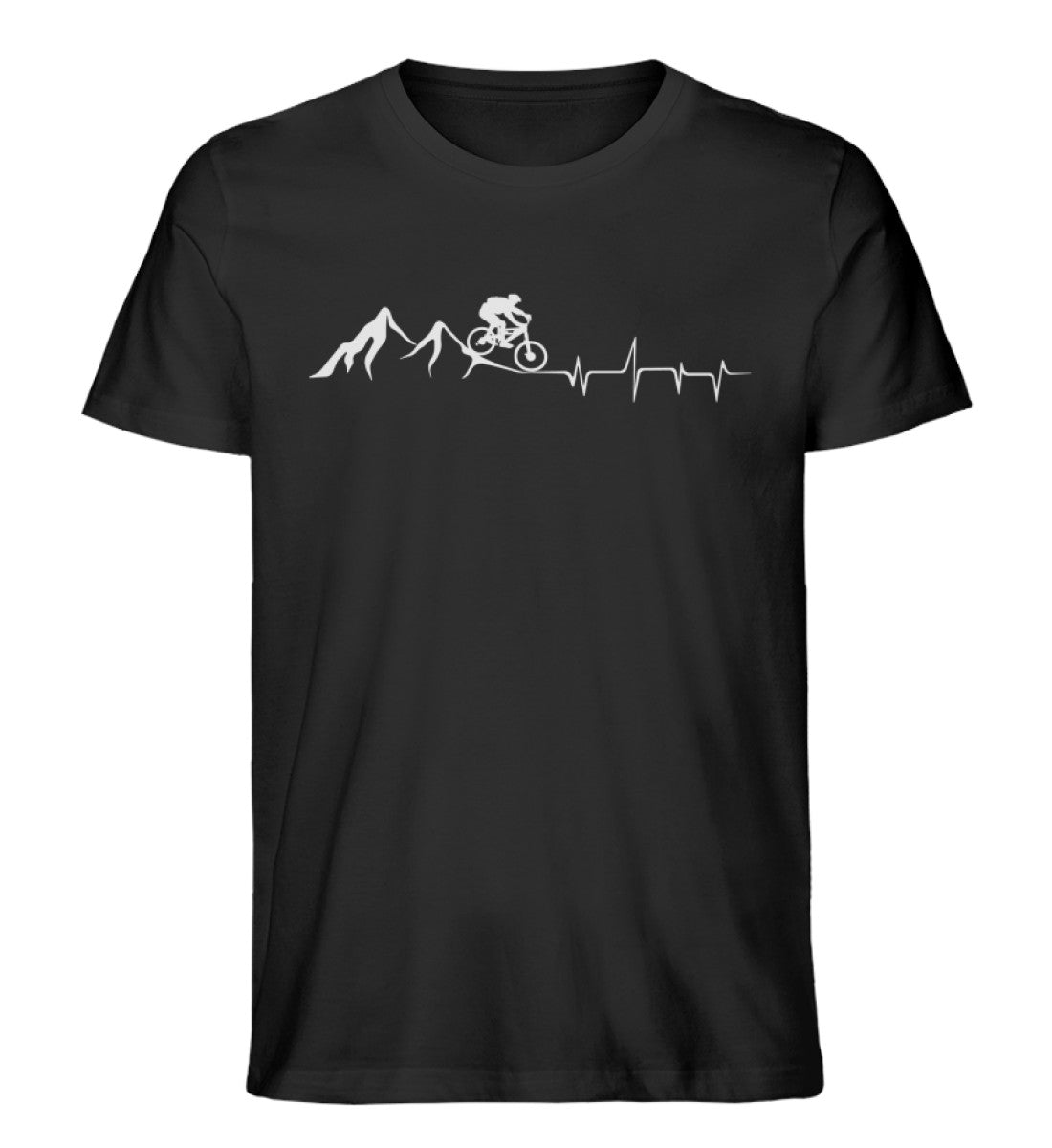 Herzschlag Bergbiken - Herren Organic T-Shirt mountainbike Schwarz