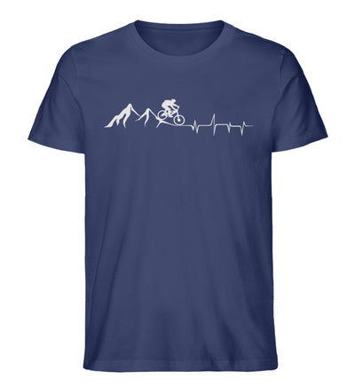Herzschlag Bergbiken - Herren Organic T-Shirt mountainbike Navyblau