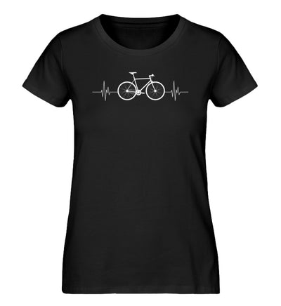 Fahrrad Herzschlag - Damen Premium Organic T-Shirt fahrrad mountainbike Schwarz