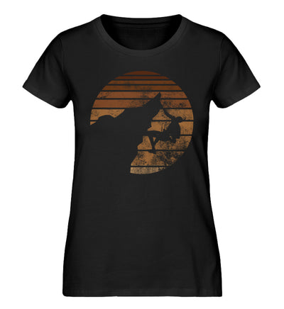 Bergsteigen Vintage - Damen Organic T-Shirt klettern Schwarz
