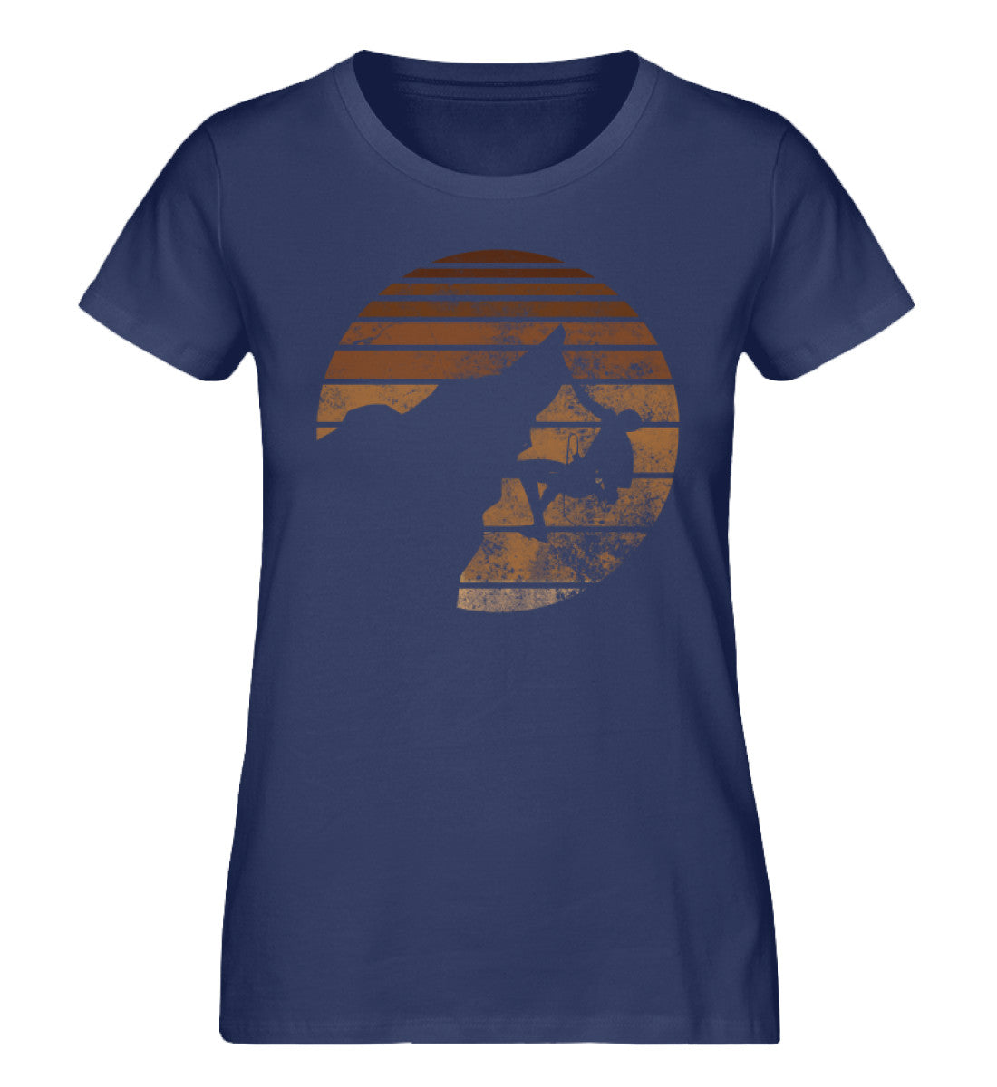 Bergsteigen Vintage - Damen Organic T-Shirt klettern Navyblau