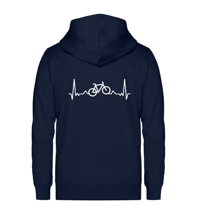 Herzschlag Fahrrad - Unisex Premium Organic Sweatjacke fahrrad Navyblau