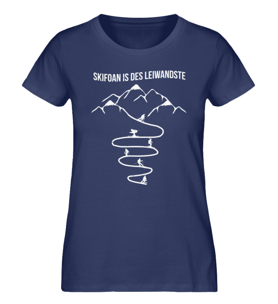 Skifoan is des leiwandste - Damen Organic T-Shirt ski Navyblau