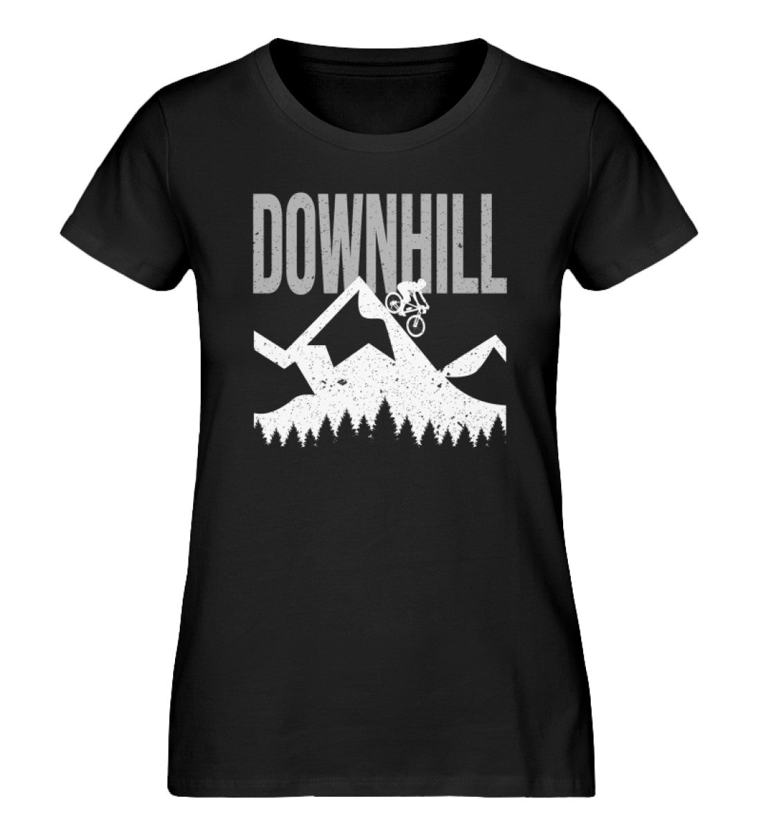 Downhill MTB - Damen Organic T-Shirt mountainbike Schwarz