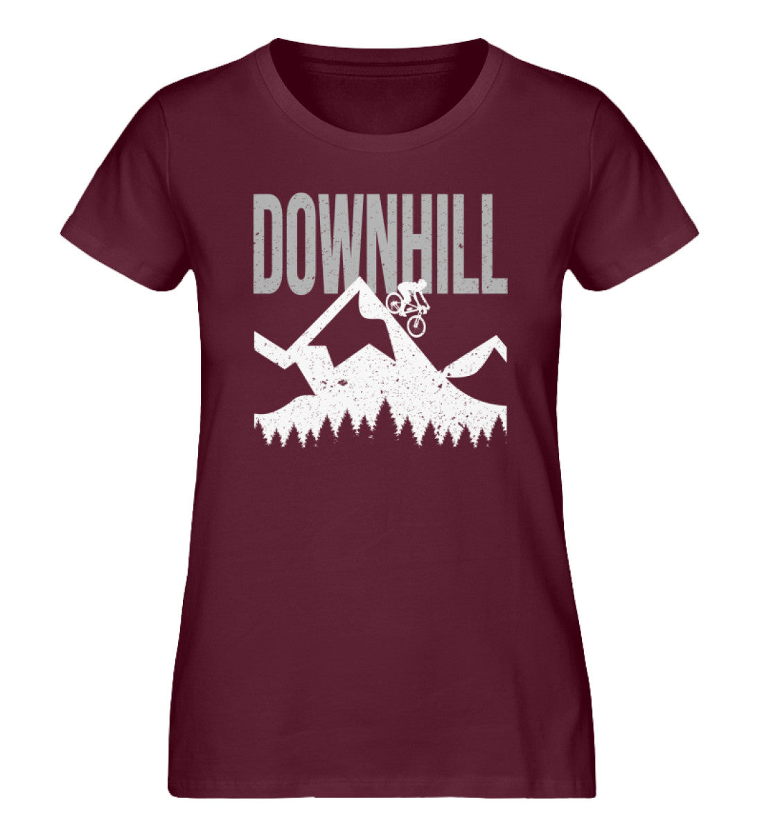 Downhill MTB - Damen Organic T-Shirt mountainbike Weinrot