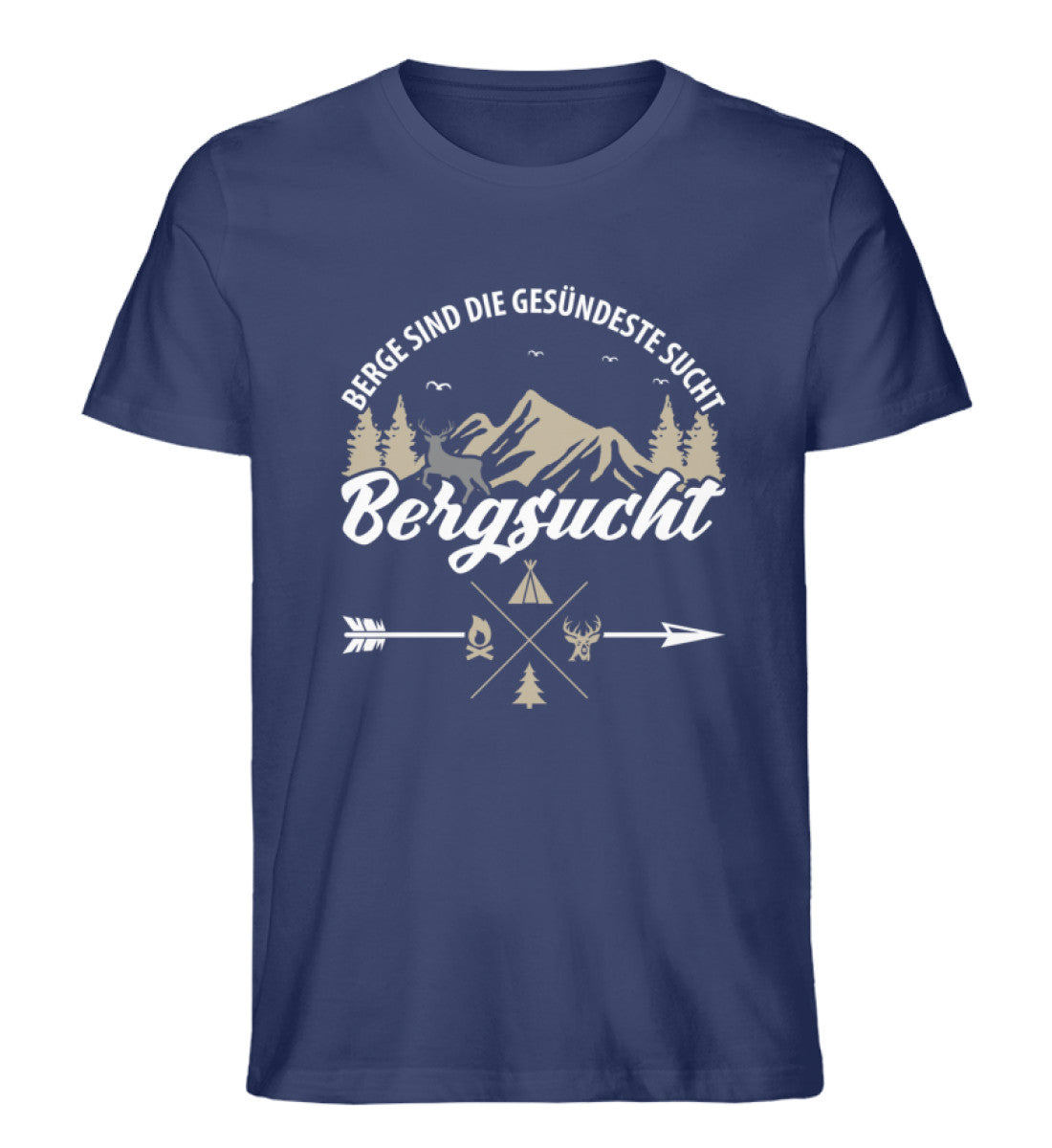 Bergsucht - Herren Organic T-Shirt berge klettern Navyblau