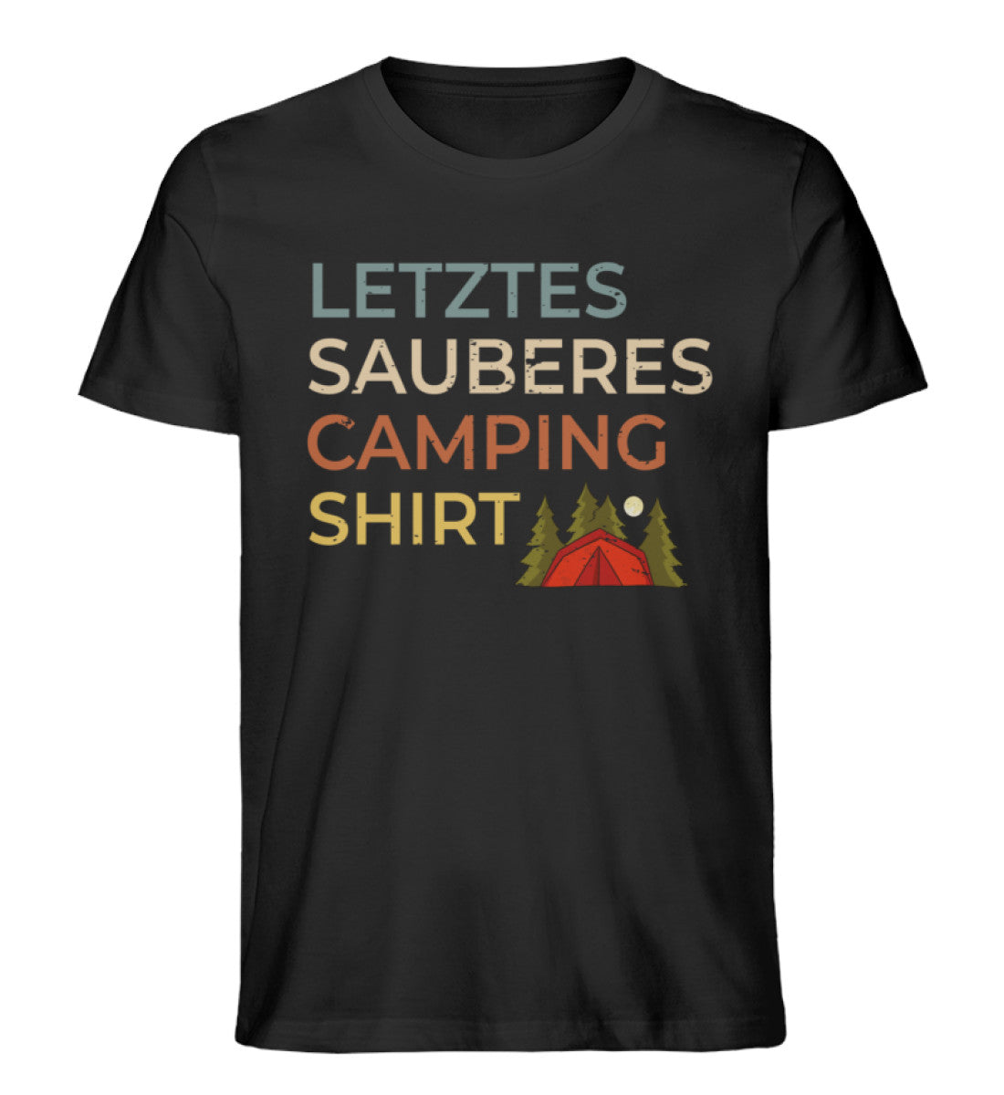 Letztes sauberes Camping Shirt - Herren Organic T-Shirt' camping Schwarz