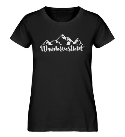 Wanderverliebt - Damen Organic T-Shirt wandern Schwarz