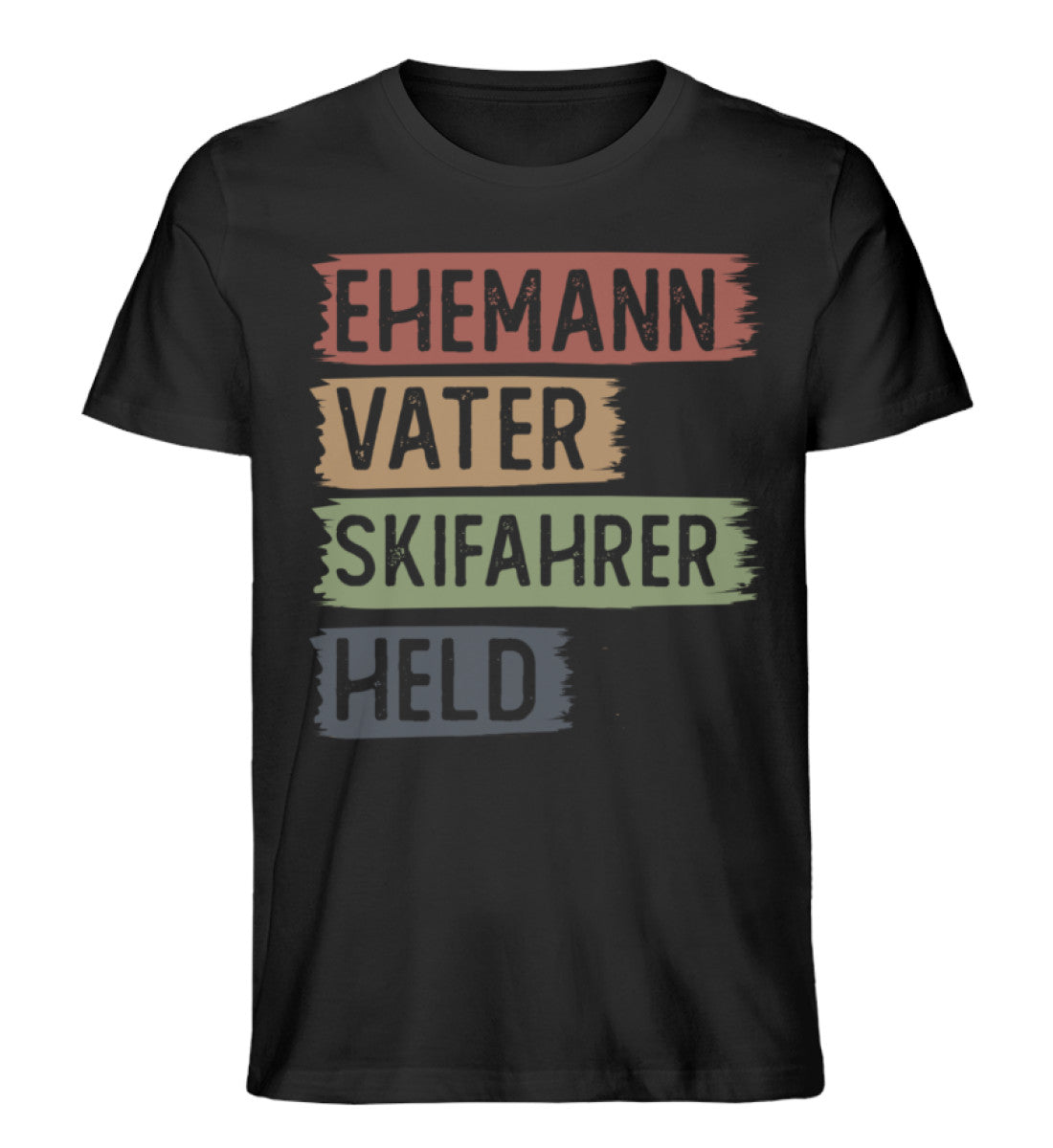 Ehemann, Vater, Skifahrer, Held - Herren Organic T-Shirt ski Schwarz