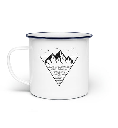 Berg Geometrisch - Emaille Tasse berge wandern