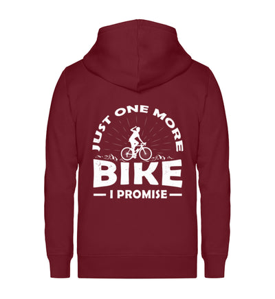 Just one more bike, i promise - Unisex Premium Organic Sweatjacke fahrrad Weinrot