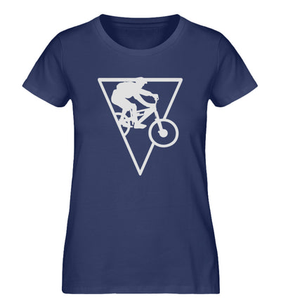 Mountainbiker Geometrisch - Damen Organic T-Shirt mountainbike Navyblau