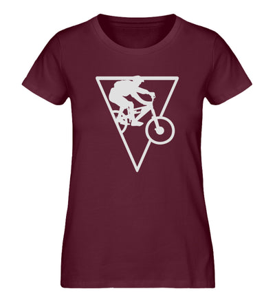 Mountainbiker Geometrisch - Damen Organic T-Shirt mountainbike Weinrot