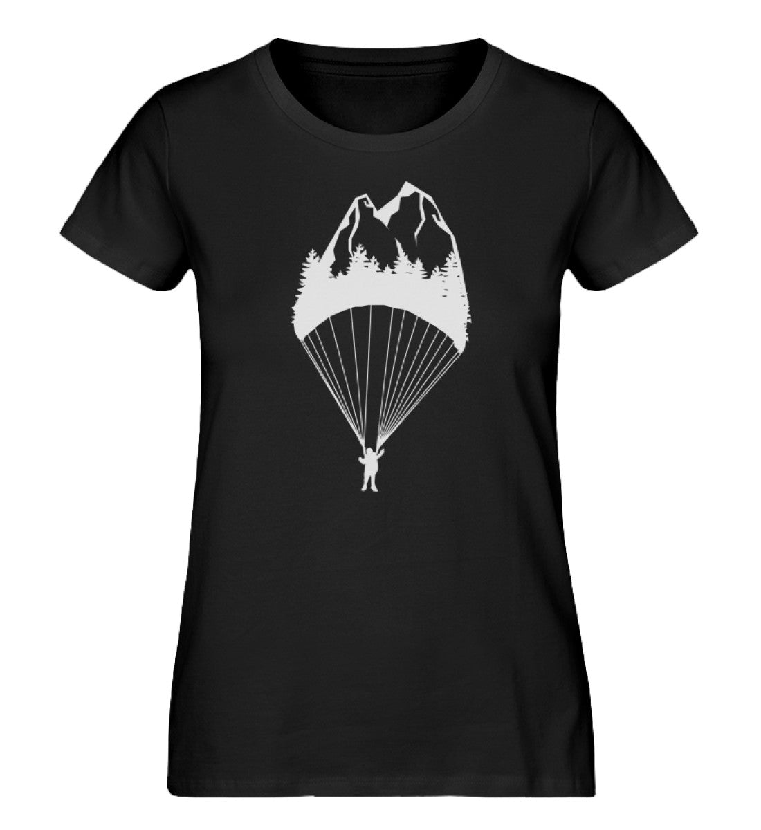 Gleitschirm und Berge - Damen Organic T-Shirt berge Schwarz
