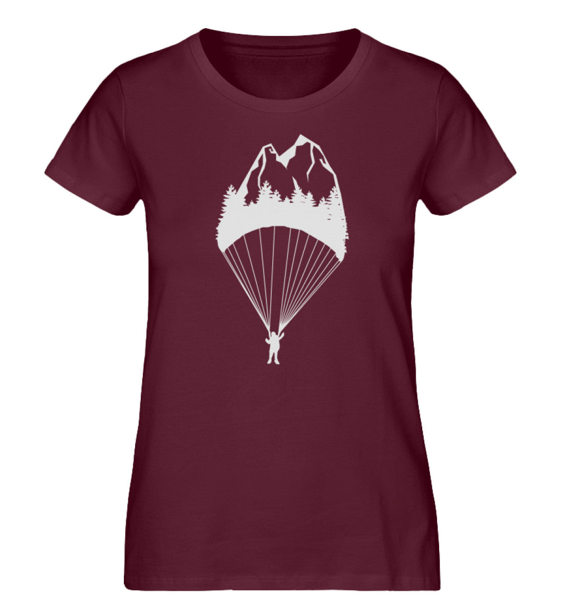 Gleitschirm und Berge - Damen Organic T-Shirt berge Weinrot