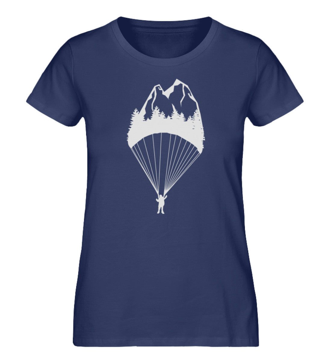 Gleitschirm und Berge - Damen Organic T-Shirt berge Navyblau