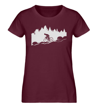 Downhill Bikerin - Damen Organic T-Shirt mountainbike Weinrot