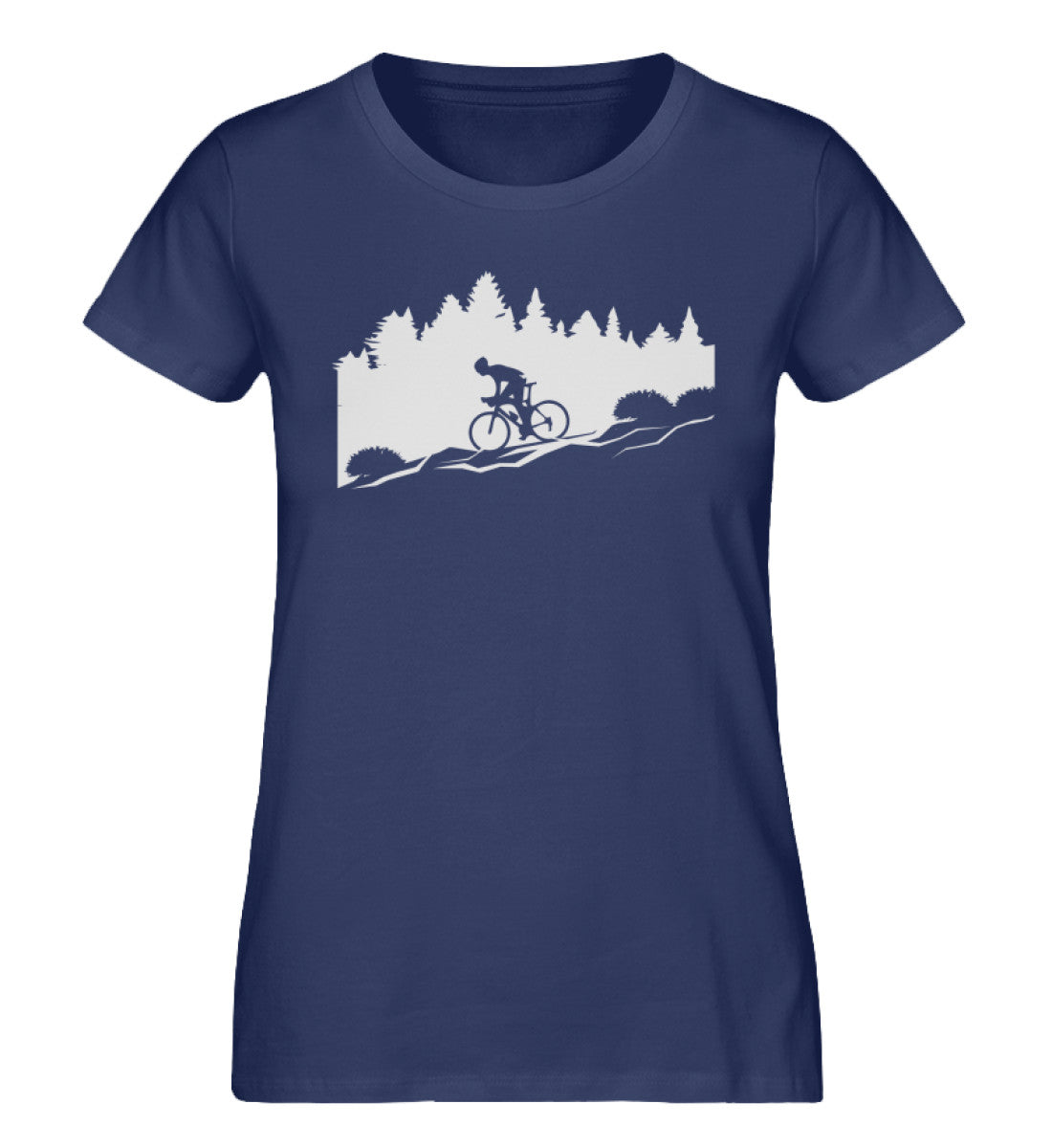 Downhill Bikerin - Damen Organic T-Shirt mountainbike Navyblau