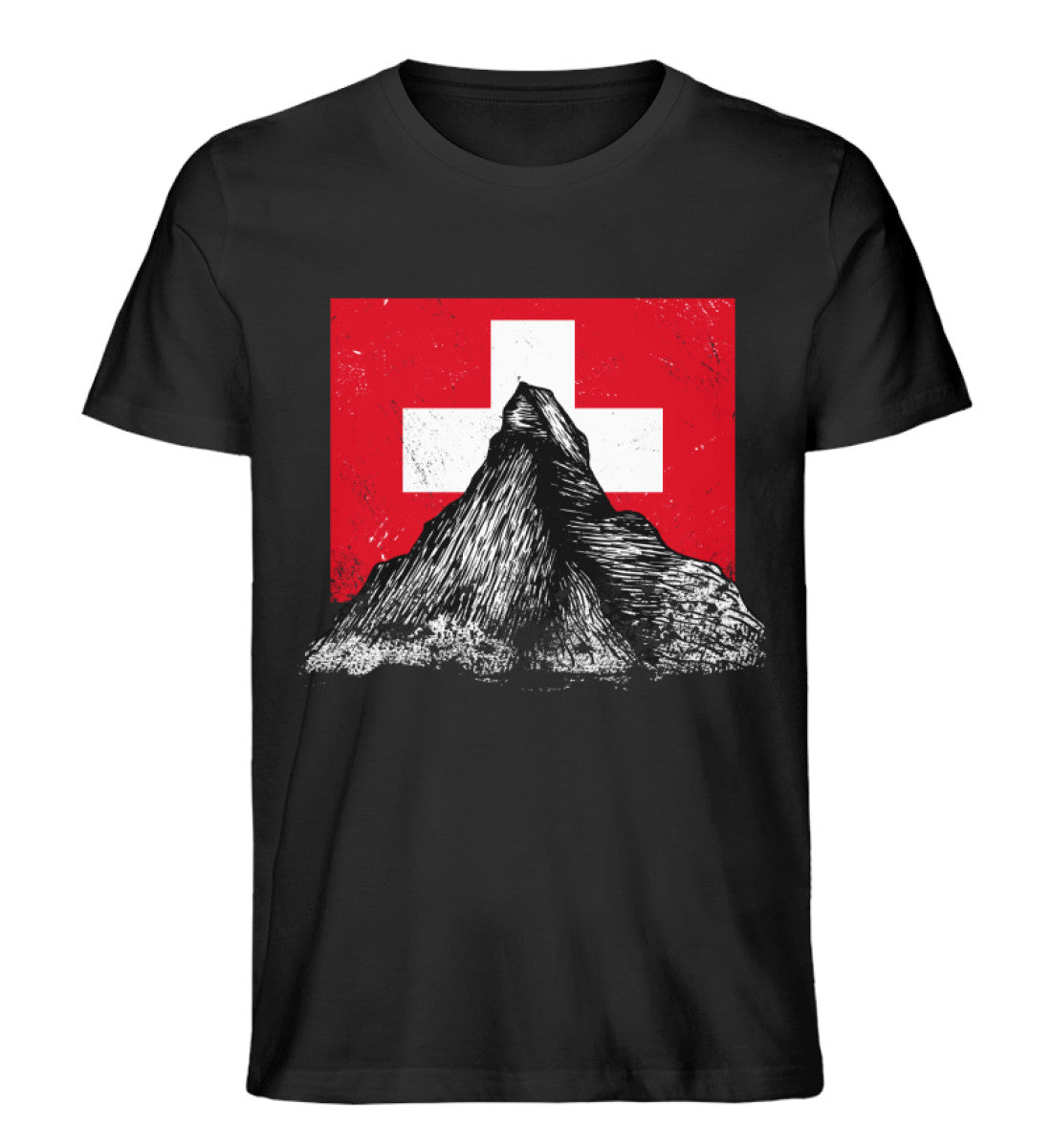 Walliser Alpen Schweiz - Herren Organic T-Shirt berge Schwarz