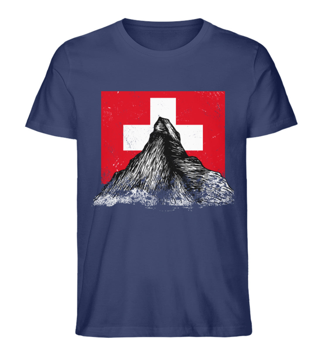 Walliser Alpen Schweiz - Herren Organic T-Shirt berge Navyblau