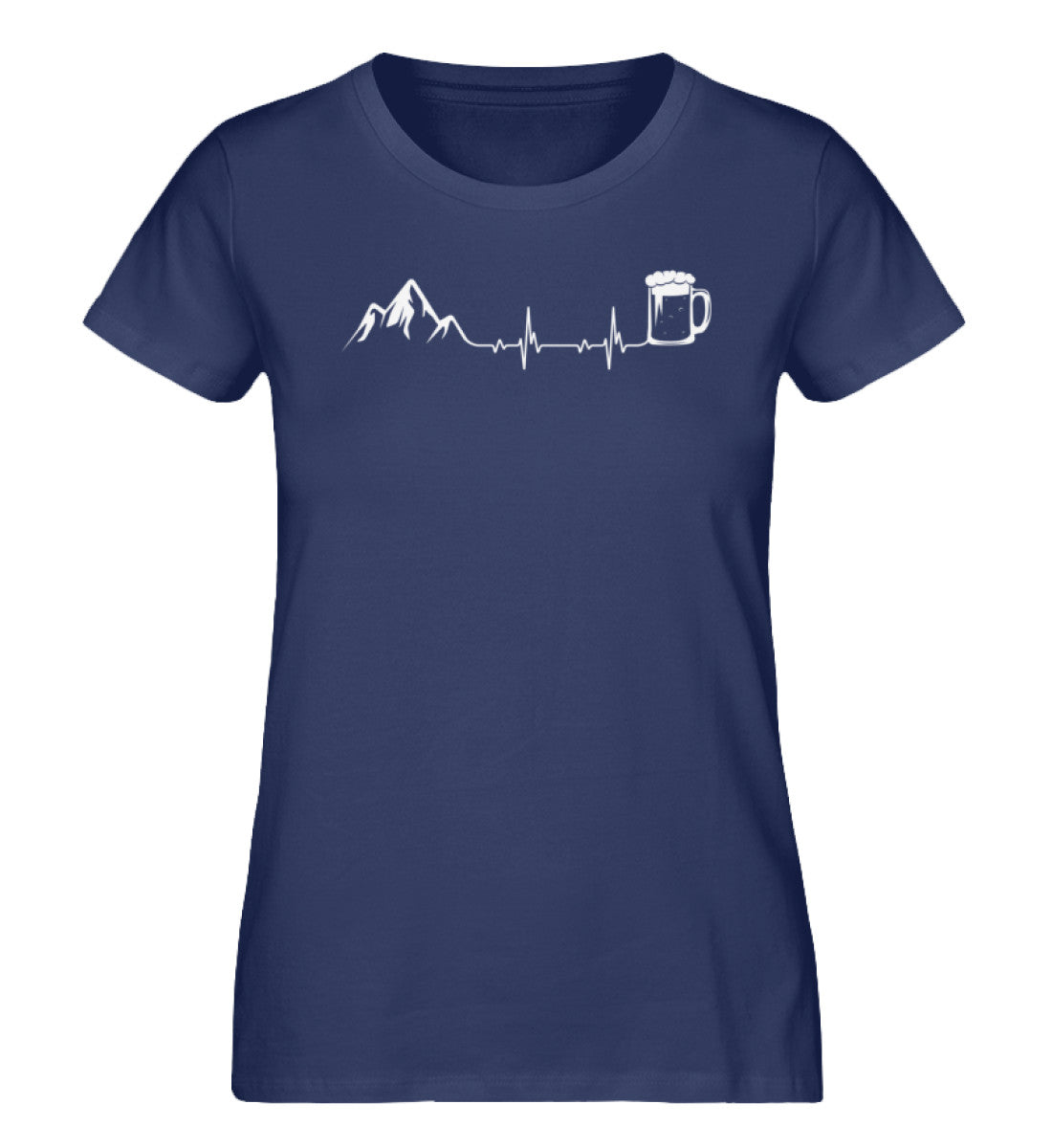 Berge und Bier - Damen Premium Organic T-Shirt berge wandern Navyblau