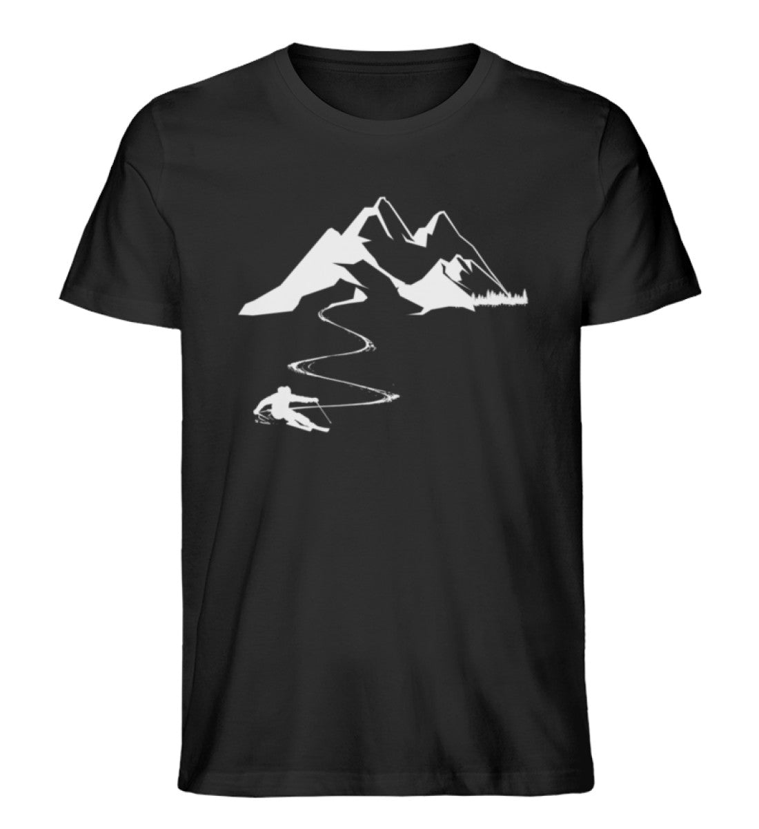 Skisüchtig -Herren Premium Organic T-Shirt Schwarz