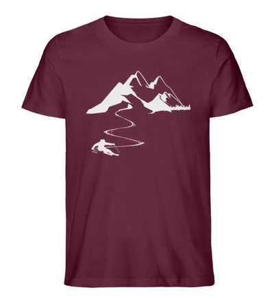 Skisüchtig -Herren Premium Organic T-Shirt Weinrot