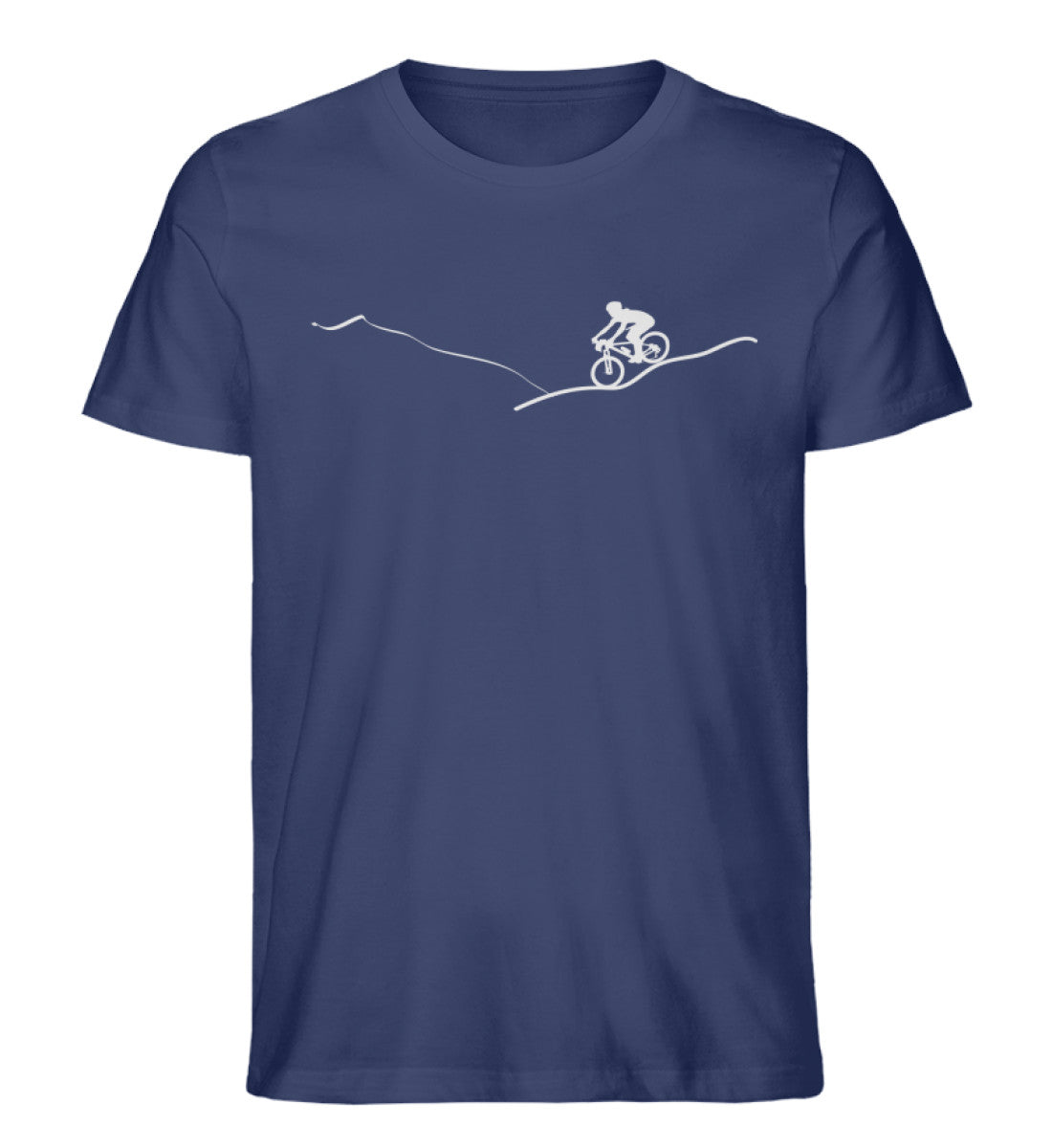 Mountainbiken am Hügel - Herren Organic T-Shirt mountainbike Navyblau