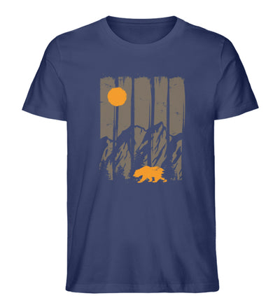 Berge, Mond und Bär - Herren Organic T-Shirt berge camping Navyblau