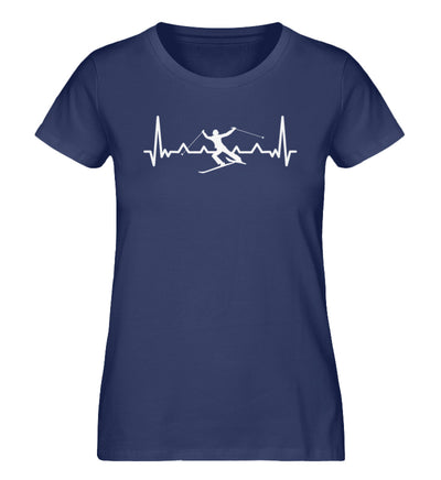 Herzschlag Ski - Damen Organic T-Shirt ski Navyblau