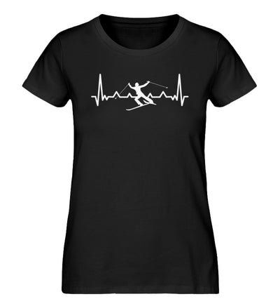 Herzschlag Ski - Damen Organic T-Shirt ski Schwarz