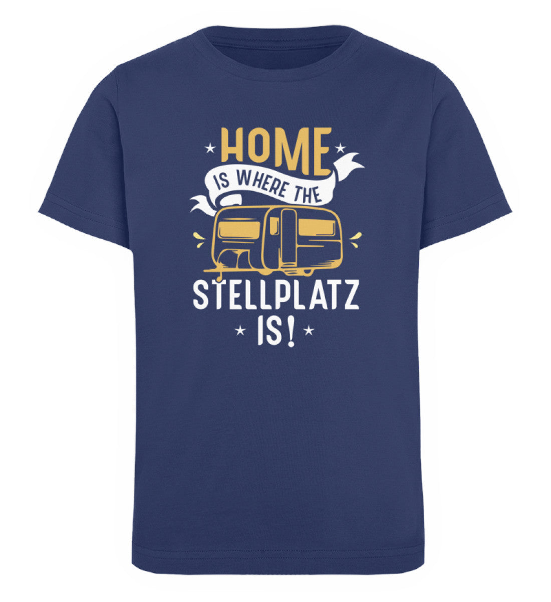 Home is where the Stellplatz is - Kinder Premium Organic T-Shirt camping Navyblau